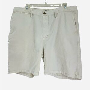 Flint & Tinder Cotton Linen 7" Shorts Men's 36 Cream Woven Button Fly Drawstring